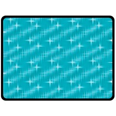 Many Stars,aqua Double Sided Fleece Blanket (large) 