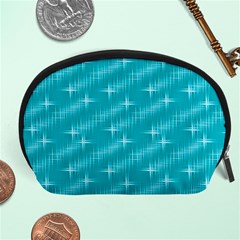 Many Stars,aqua Accessory Pouches (large) 