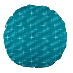 Many Stars,aqua Large 18  Premium Flano Round Cushions