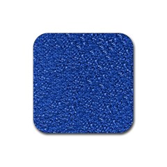 Sparkling Glitter Blue Rubber Coaster (Square) 