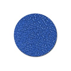 Sparkling Glitter Blue Magnet 3  (Round)