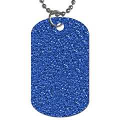 Sparkling Glitter Blue Dog Tag (One Side)