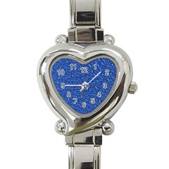 Sparkling Glitter Blue Heart Italian Charm Watch