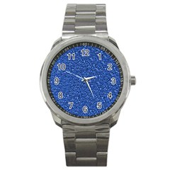 Sparkling Glitter Blue Sport Metal Watches