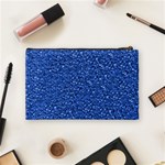 Sparkling Glitter Blue Cosmetic Bag (Medium)  Back