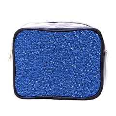 Sparkling Glitter Blue Mini Toiletries Bags