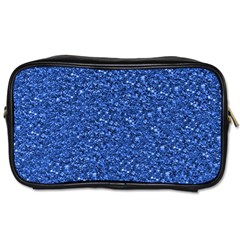 Sparkling Glitter Blue Toiletries Bags 2-Side