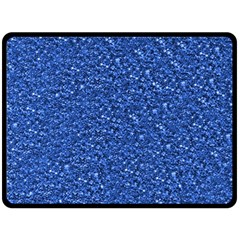 Sparkling Glitter Blue Fleece Blanket (Large) 