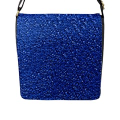 Sparkling Glitter Blue Flap Messenger Bag (L) 