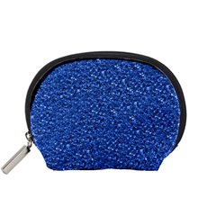 Sparkling Glitter Blue Accessory Pouches (Small) 