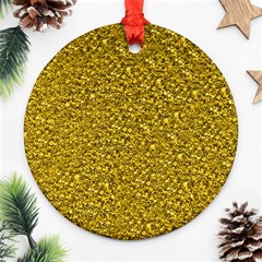 Sparkling Glitter Golden Ornament (round) 