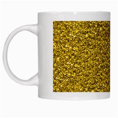 Sparkling Glitter Golden White Mugs