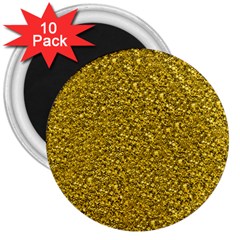 Sparkling Glitter Golden 3  Magnets (10 Pack) 