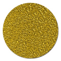 Sparkling Glitter Golden Magnet 5  (round)