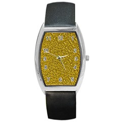 Sparkling Glitter Golden Barrel Metal Watches