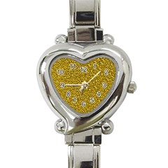 Sparkling Glitter Golden Heart Italian Charm Watch