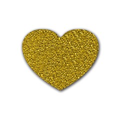 Sparkling Glitter Golden Rubber Coaster (heart) 