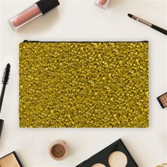 Sparkling Glitter Golden Cosmetic Bag (large) 