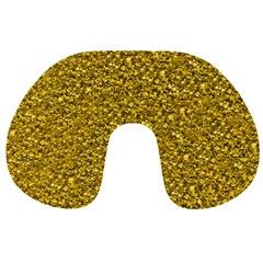 Sparkling Glitter Golden Travel Neck Pillows by ImpressiveMoments