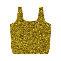 Sparkling Glitter Golden Full Print Recycle Bags (m) 