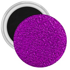 Sparkling Glitter Hot Pink 3  Magnets