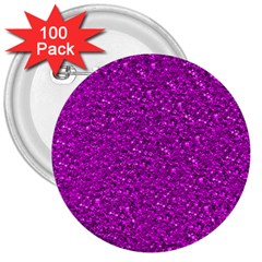 Sparkling Glitter Hot Pink 3  Buttons (100 Pack) 