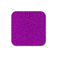 Sparkling Glitter Hot Pink Rubber Coaster (square) 