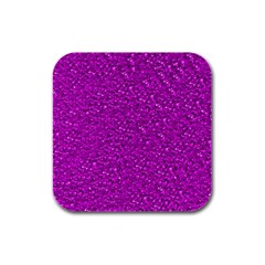 Sparkling Glitter Hot Pink Rubber Square Coaster (4 Pack) 