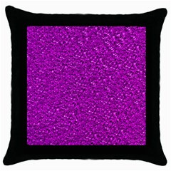 Sparkling Glitter Hot Pink Throw Pillow Cases (black)