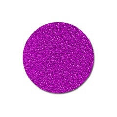 Sparkling Glitter Hot Pink Magnet 3  (round)