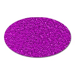 Sparkling Glitter Hot Pink Oval Magnet