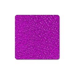 Sparkling Glitter Hot Pink Square Magnet