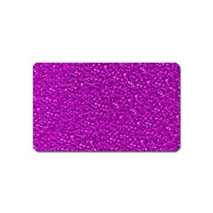 Sparkling Glitter Hot Pink Magnet (name Card)