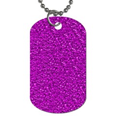 Sparkling Glitter Hot Pink Dog Tag (one Side)