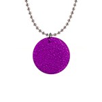 Sparkling Glitter Hot Pink Button Necklaces Front