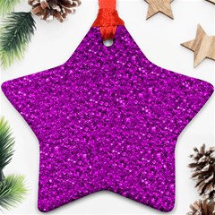 Sparkling Glitter Hot Pink Star Ornament (two Sides)  by ImpressiveMoments