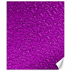 Sparkling Glitter Hot Pink Canvas 8  X 10 