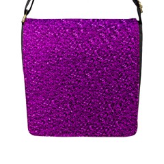 Sparkling Glitter Hot Pink Flap Messenger Bag (l)  by ImpressiveMoments