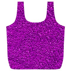 Sparkling Glitter Hot Pink Full Print Recycle Bags (l) 