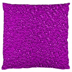 Sparkling Glitter Hot Pink Standard Flano Cushion Cases (one Side) 