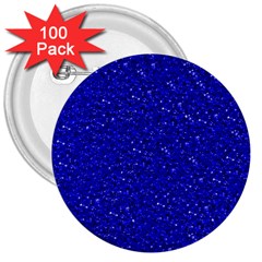 Sparkling Glitter Inky Blue 3  Buttons (100 Pack) 