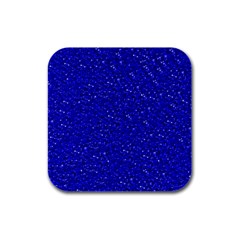 Sparkling Glitter Inky Blue Rubber Square Coaster (4 Pack) 