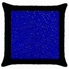 Sparkling Glitter Inky Blue Throw Pillow Cases (black)