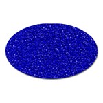 Sparkling Glitter Inky Blue Oval Magnet Front