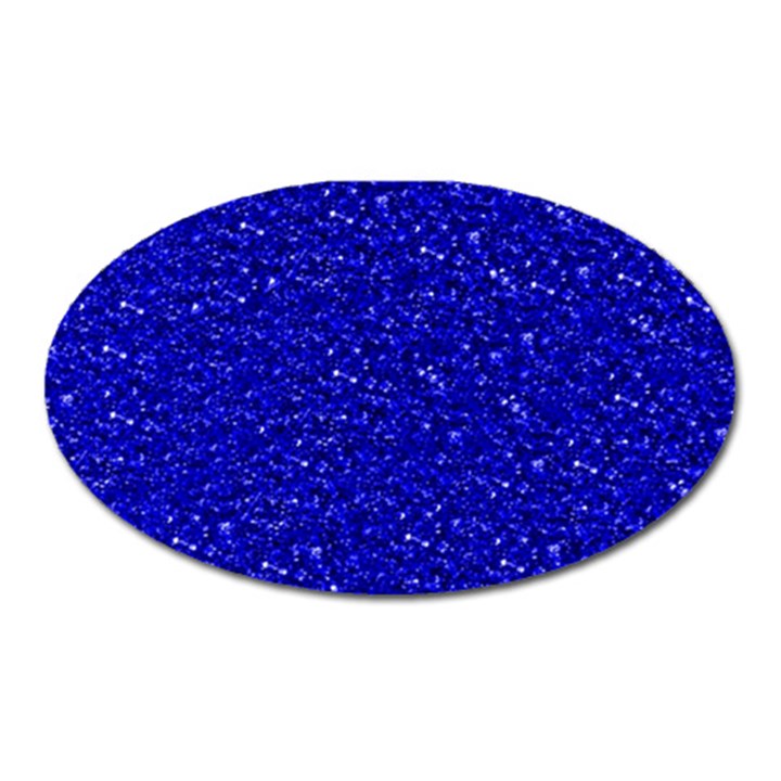 Sparkling Glitter Inky Blue Oval Magnet