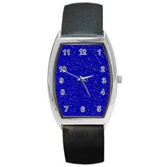 Sparkling Glitter Inky Blue Barrel Metal Watches