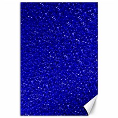 Sparkling Glitter Inky Blue Canvas 12  X 18  