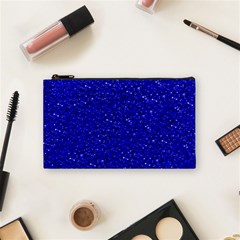 Sparkling Glitter Inky Blue Cosmetic Bag (small) 