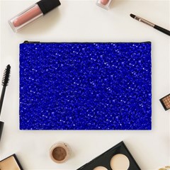 Sparkling Glitter Inky Blue Cosmetic Bag (large) 