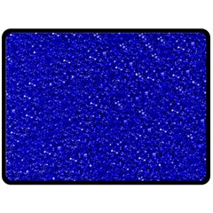 Sparkling Glitter Inky Blue Fleece Blanket (large) 